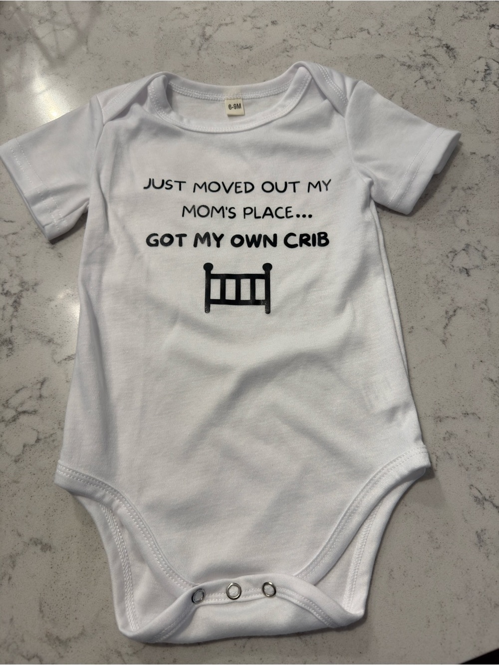 Baby Onesie “Got my own crib” Graphic 6-9 mos
